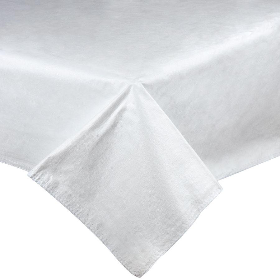 White Vinyl Table Cover with Flannel Back 25 Yard Roll