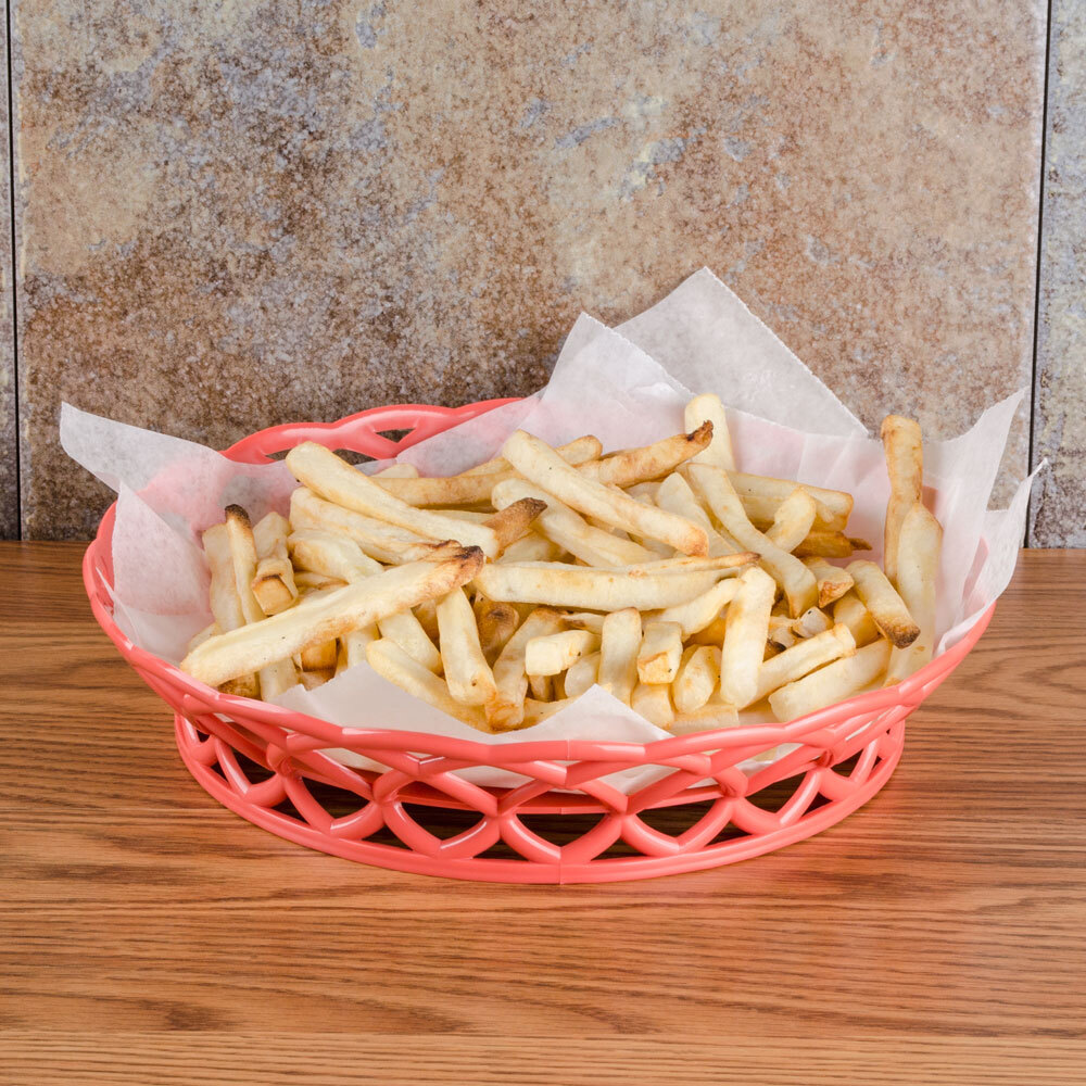 GET RB860RO Rio Orange Round 10 1/2" Plastic Fast Food Basket 12 / Pack