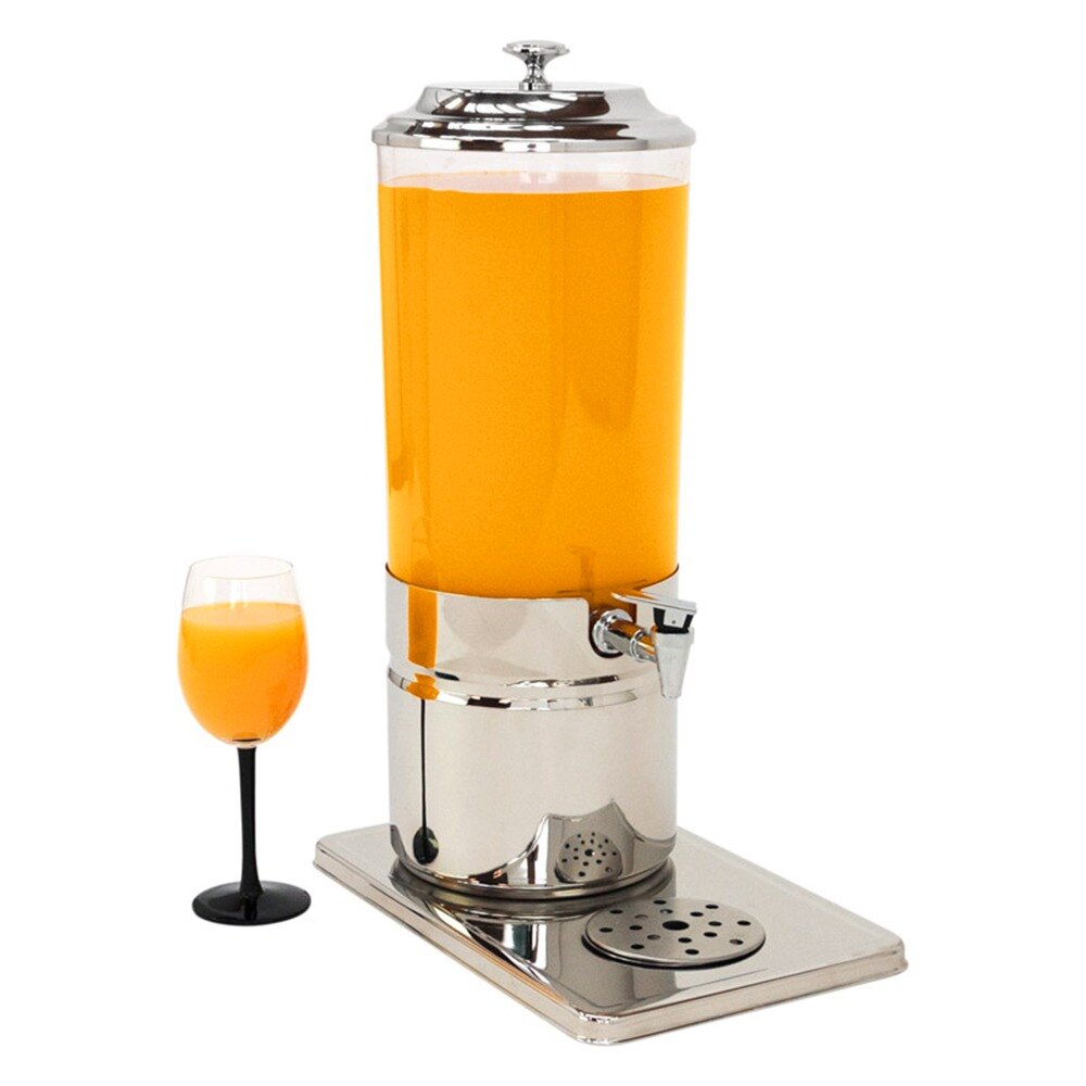 2 Gallon Polished Stainless Steel Juice Dispenser with Freezer Block