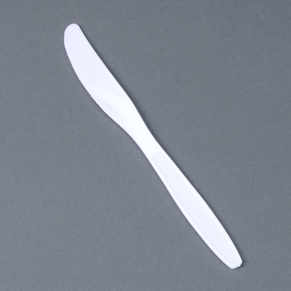 Visions Individually Wrapped Heavy Weight White Plastic Knife 250 / Pack