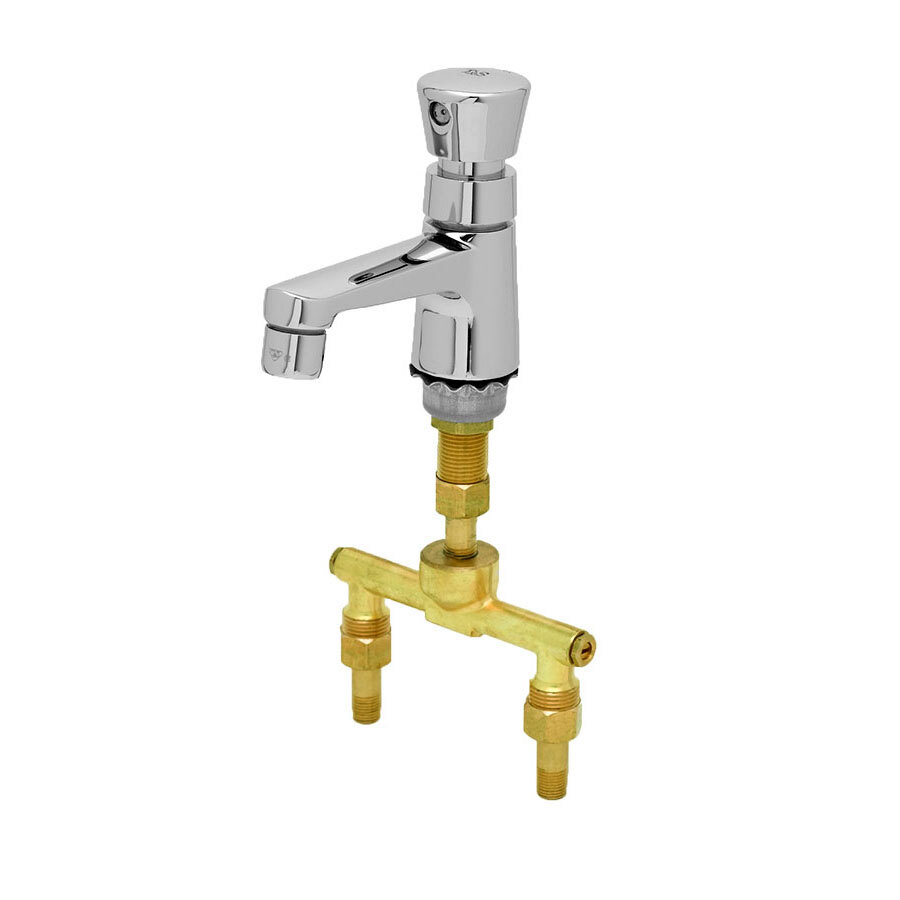T&S B2490 Deck Mounted Single Temperature Metering Faucet with Flex