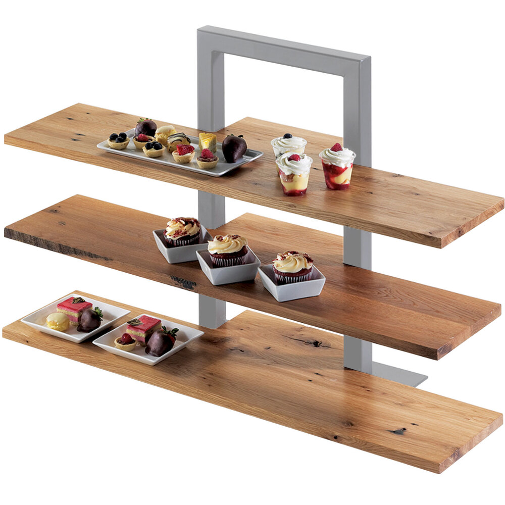 CalMil 144999 32" x 11 1/2" Reclaimed Wood Shelf for 3 Tier Frame Riser