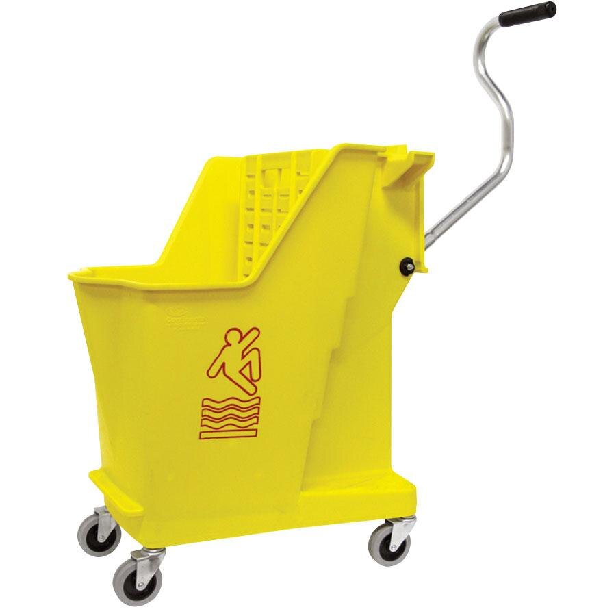Continental 351 Yellow 35 Quart Unibody Mop Bucket with BuiltIn Wringer