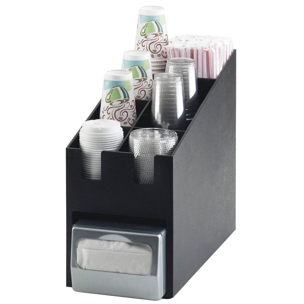 CalMil 2046 Classic Cup / Lid / Straw Organizer with Napkin Dispenser