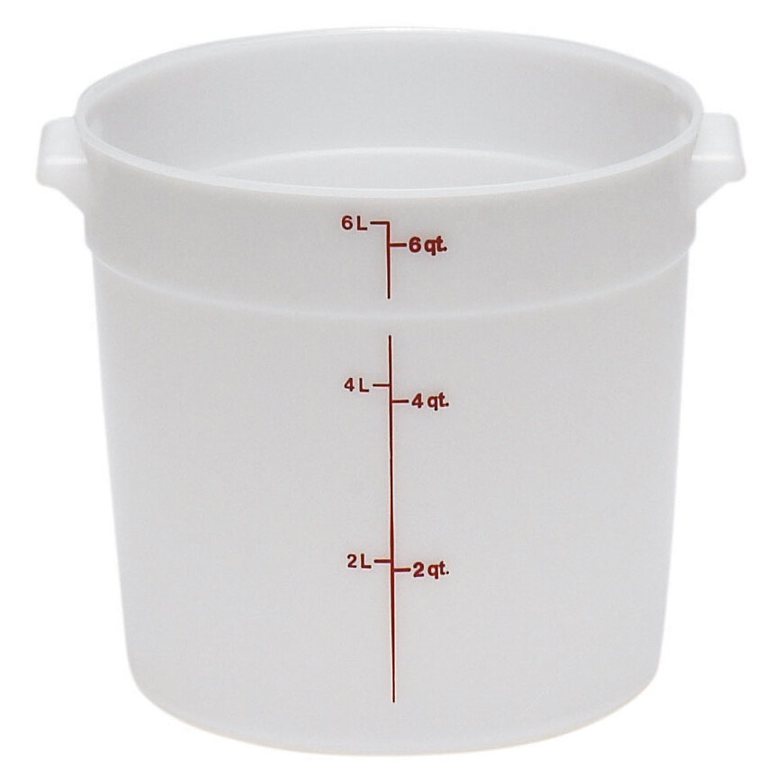 Cambro RFS6 6 Qt. Round White Food Storage Container