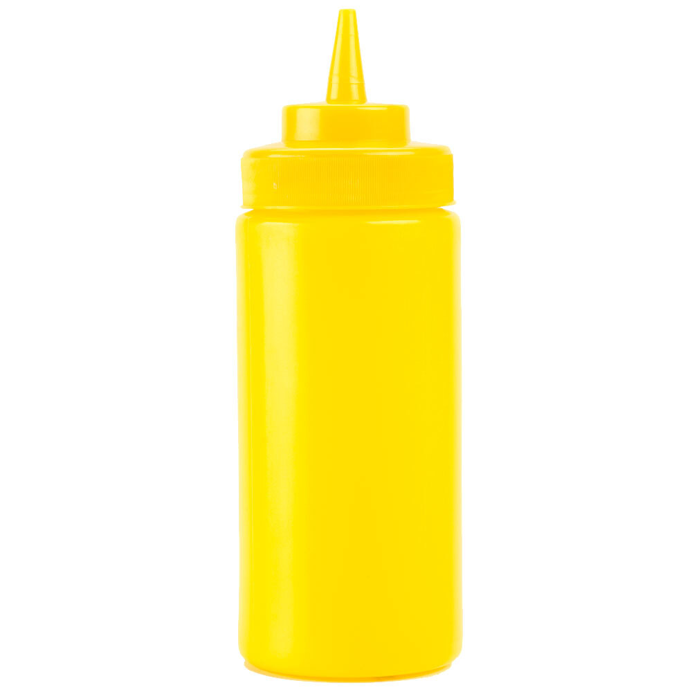 16 oz. Yellow Wide Mouth Squeeze Bottle 6/Pack