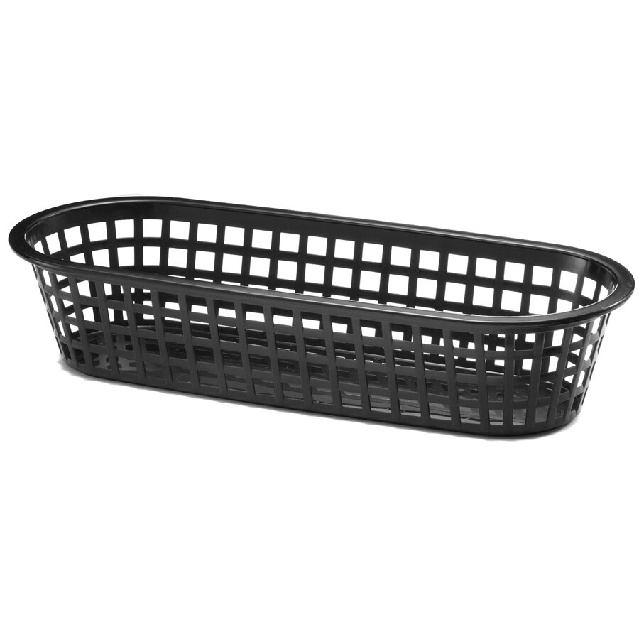 Tablecraft 1018 Black Plastic Fast Food / Loaf Basket 12 / Pack
