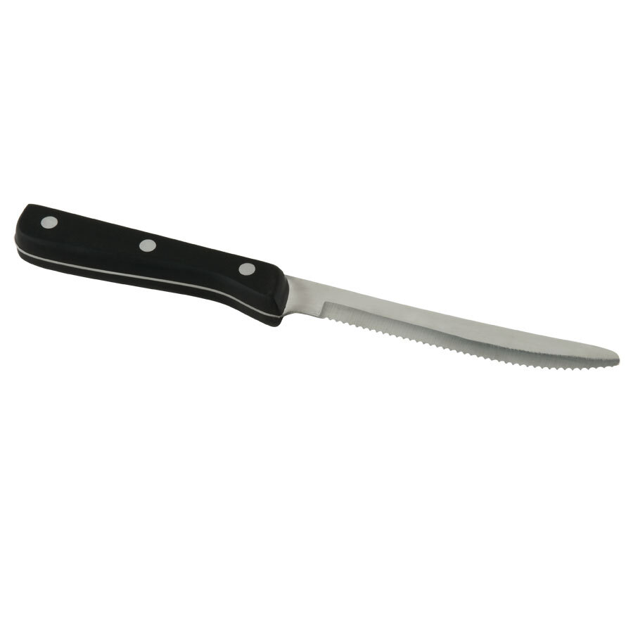 5" Jumbo Stainless Steel Steak Knife with Riveted POM Handle and Round