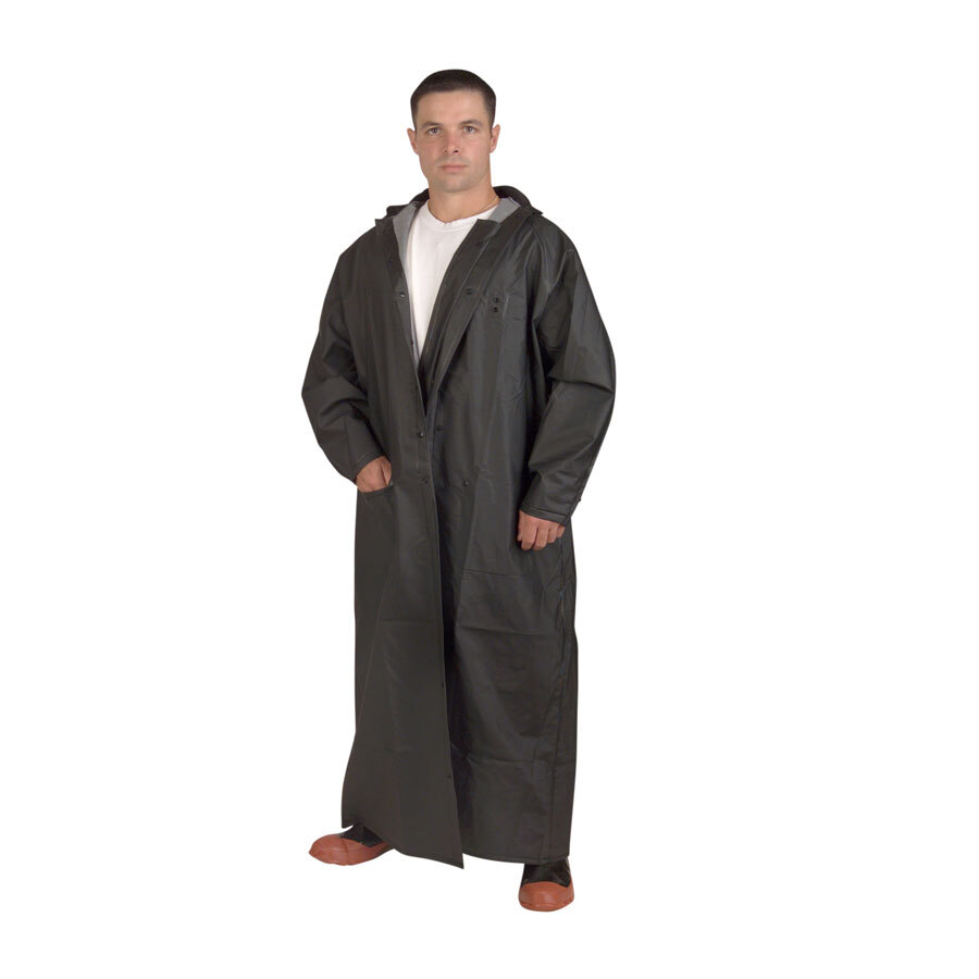 Black 2 Piece Rain Coat 60" Medium