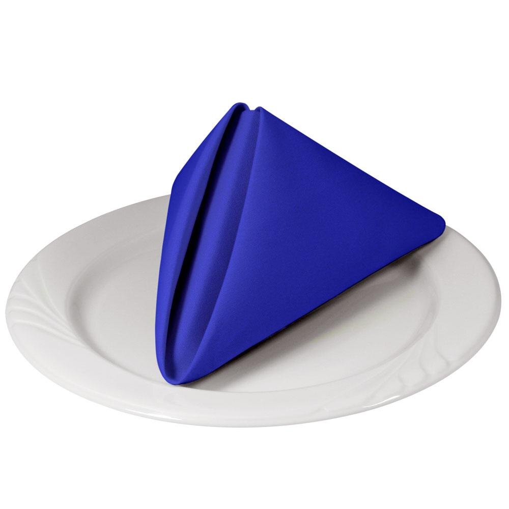 22" x 22" Royal Blue Hemmed Polyspun Cloth Napkin 12 / Pack