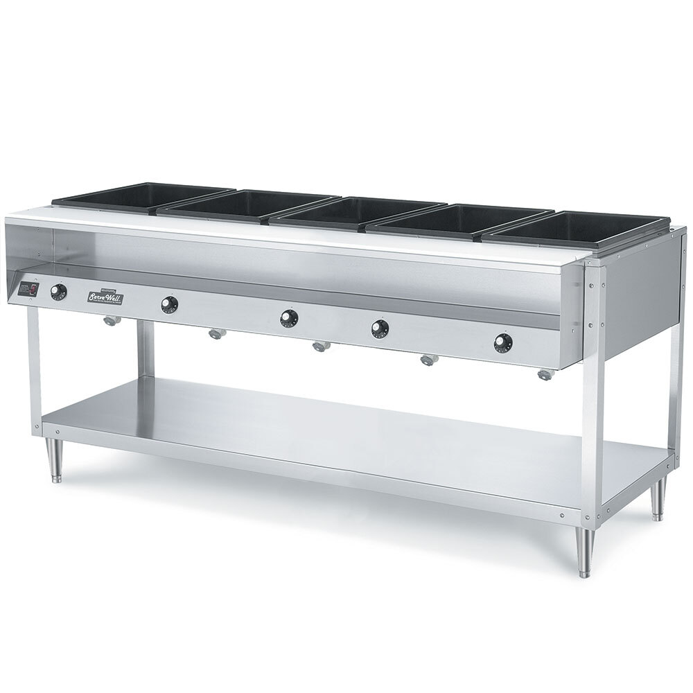 Vollrath 38005 ServeWell Electric 5 Well Hot Food Table 120V Sealed Well