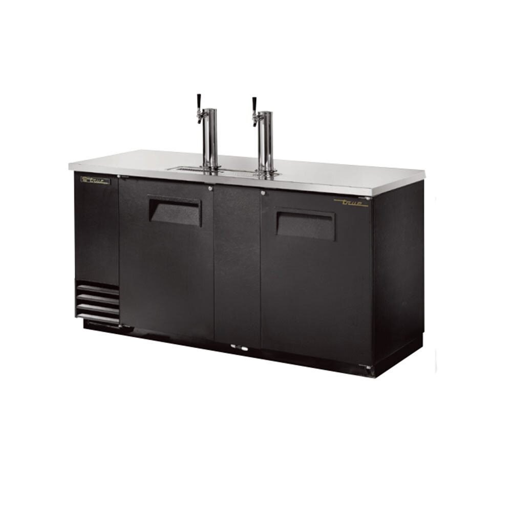 True TDD3 Direct Draw Beer Dispenser 70" 3 Keg Kegerator with 2 Taps