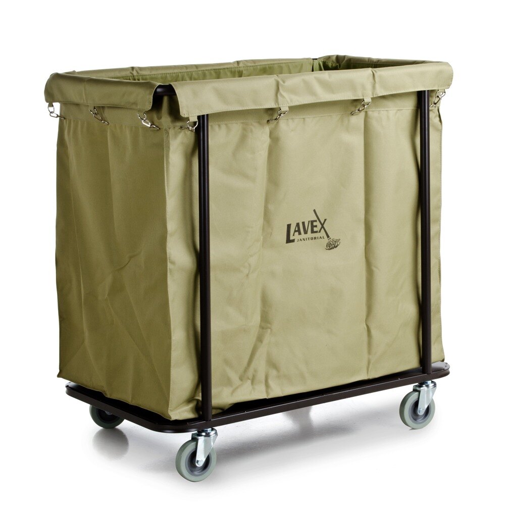 Lavex Lodging 14 Bushel Metal Frame Laundry / Trash Cart with Canvas Bag