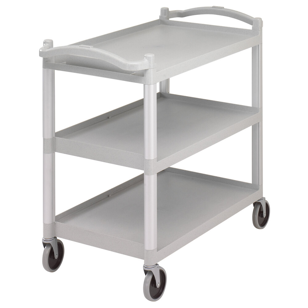 Cambro BC340KD480 Speckled Gray Three Shelf Utility Cart (Unassembled