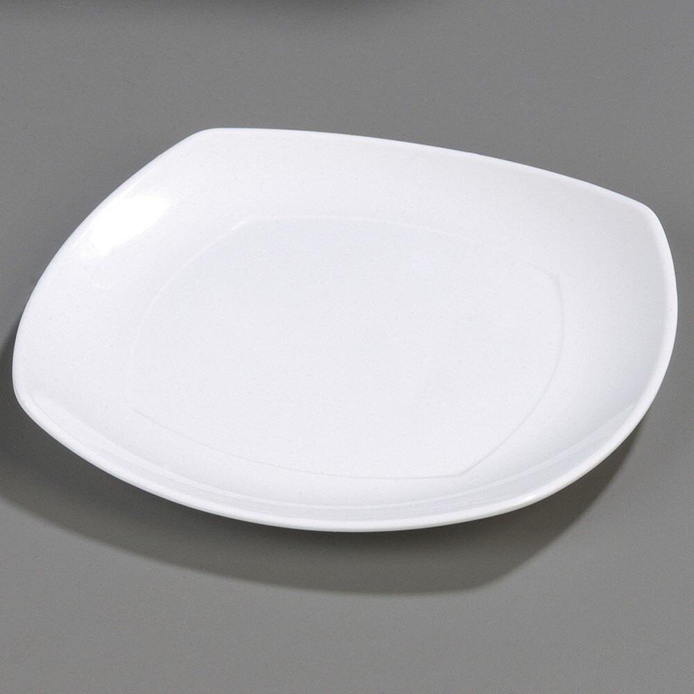 Carlisle 4330402 11 1/2" Square Upturn White Melamine Plate 48 / Case