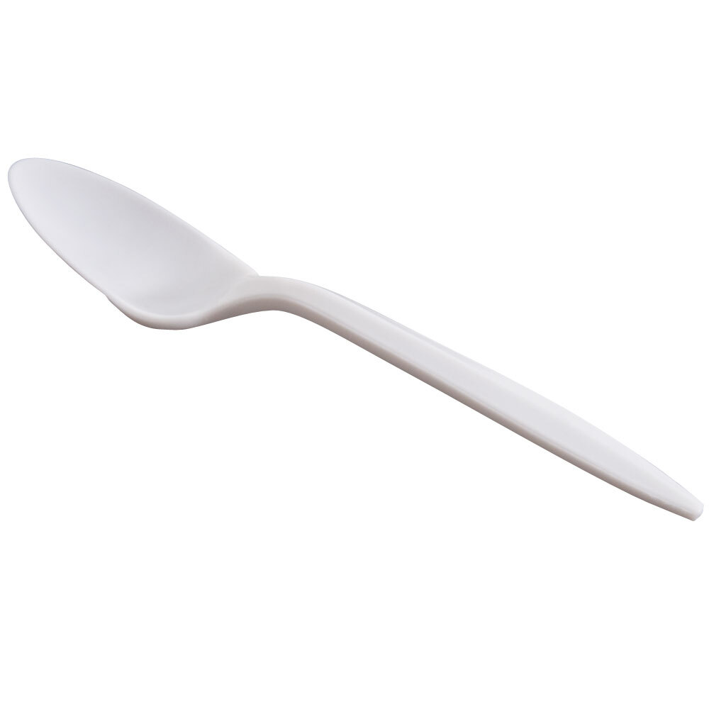 Visions Heavy Weight White Plastic Teaspoon 100 / Pack