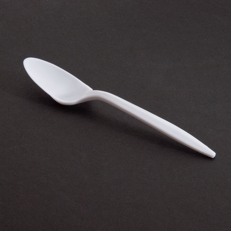 Visions Heavy Weight White Plastic Teaspoon 100 / Pack