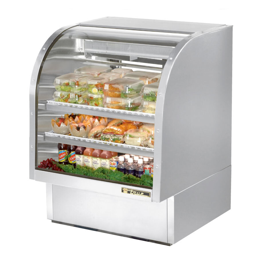 True TCGG36SLD 36" Stainless Steel Curved Glass Refrigerated Deli