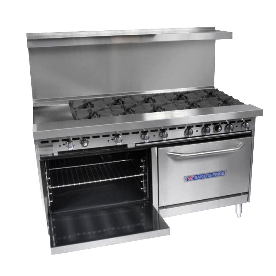 Bakers Pride Restaurant Series 72BP10BG12S30 10 Burner Gas Range