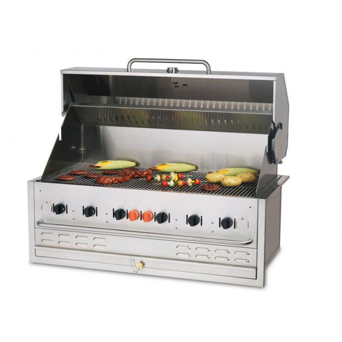 Natural Gas Crown Verity BI48 48" Stainless Steel Built In Outdoor BBQ Grill / Charbroiler