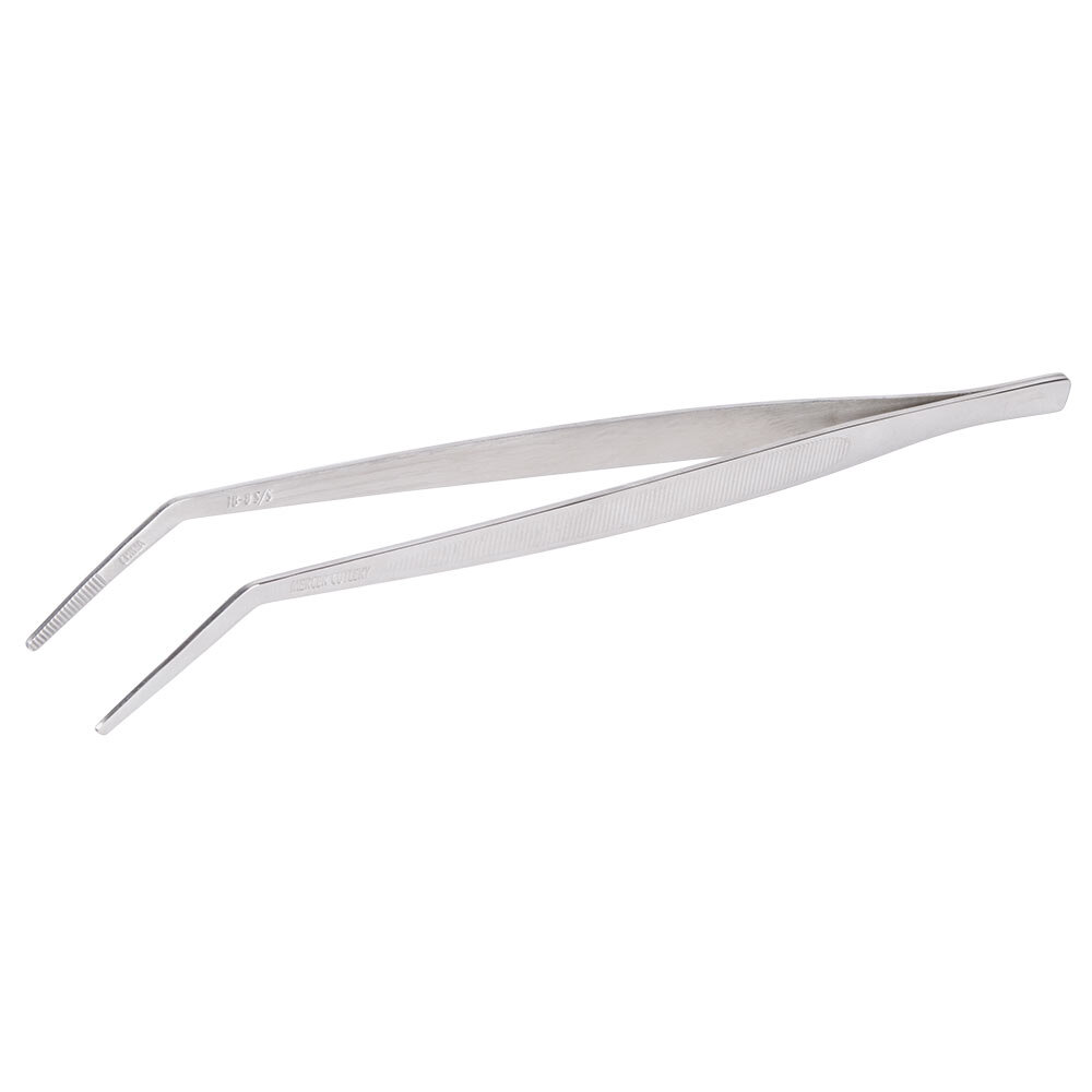 Mercer Culinary M35131 9 3/8" Curved Precision / Plating Tongs