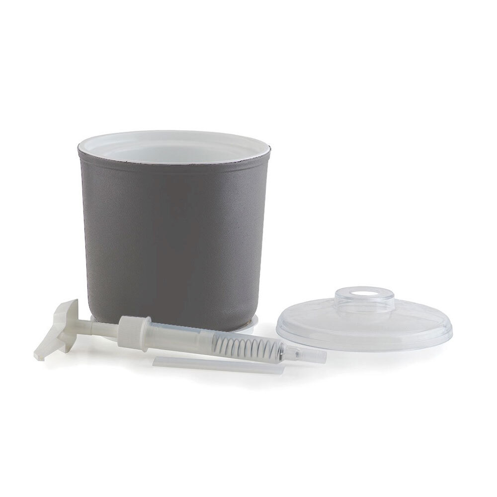 2 Qt. Gray Insulated Condiment Pump Dispenser Kit