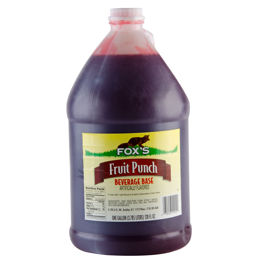 Fox's Fruit Punch Syrup (4) 1 Gallon Containers / Case