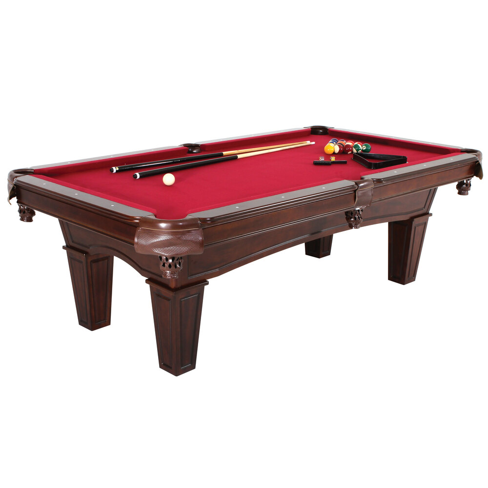  MFT901TBL 839; Burgundy Billiard / Pool Table with Accessories