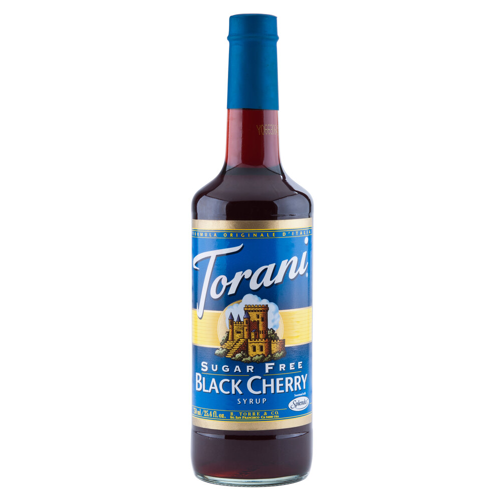 Torani 750 mL Sugar Free Black Cherry Flavoring / Fruit Syrup