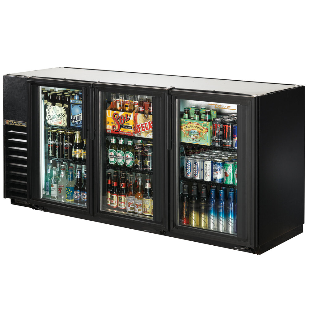 True TBB24GAL72GLD 72" Glass Door Back Bar Refrigerator with