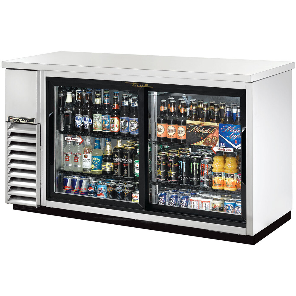 True TBB2460GSDSLD 61" Stainless Steel Sliding Glass Door Back Bar