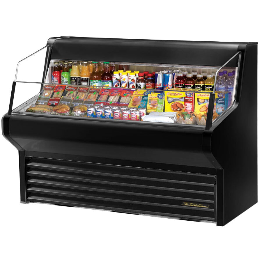 True THAC60 60" Black Refrigerated Horizontal Air Curtain Merchandiser