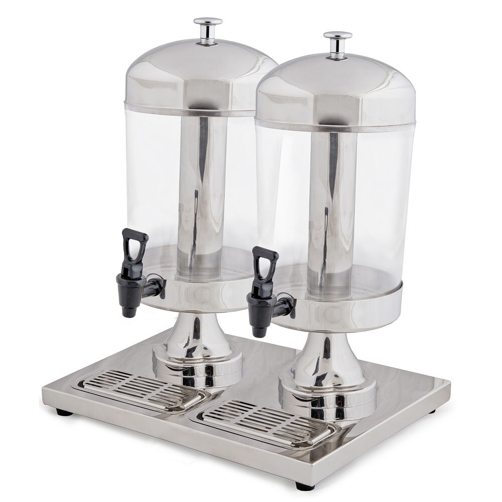 Choice 4.2 Gallon Stainless Steel Double Beverage Dispenser