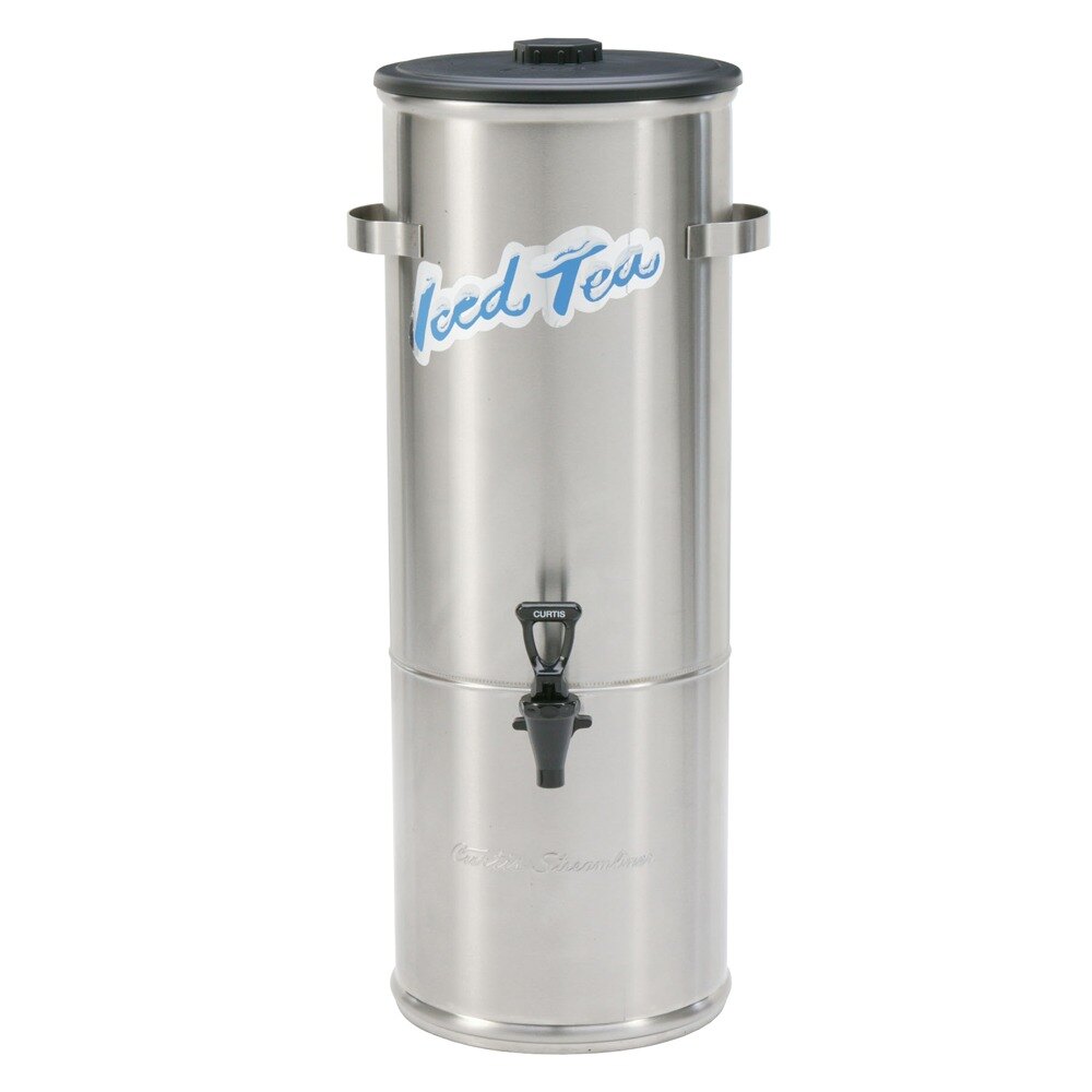 Curtis TC5H Round Stainless Steel 5 Gallon Iced Tea Dispenser with
