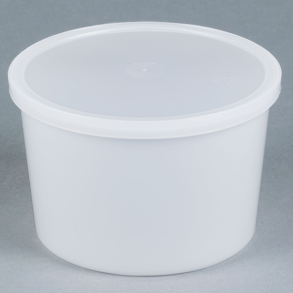 2 Qt. Microwavable Translucent Plastic Deli Container with Lid 10 / Pack