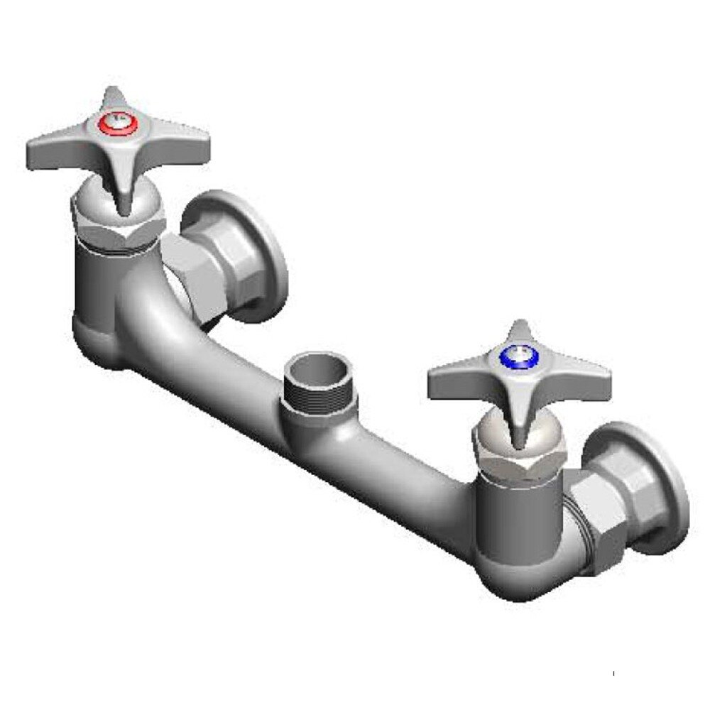 T&S 01792540 Wall Mount Faucet Base with 8" Centers, Cerama Cartridges