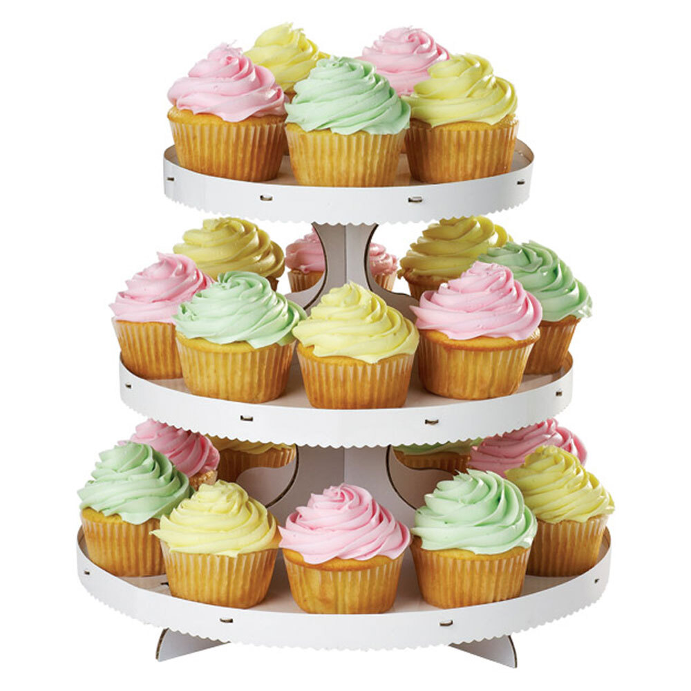 Wilton 1512-127 3-Tier White Disposable Cupcake Treat Stand