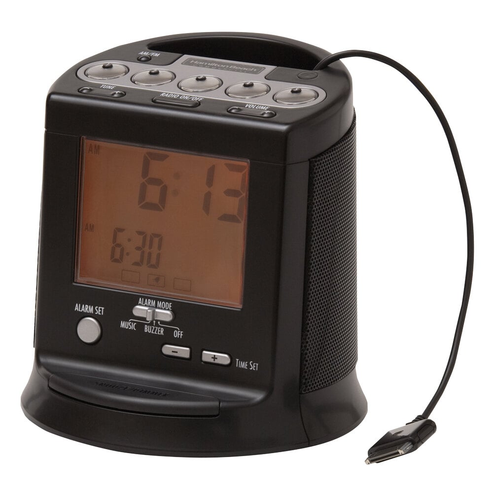 Hamilton Beach HCR500 iPod Ready AM/FM Black Alarm Clock Radio 120V, 15W