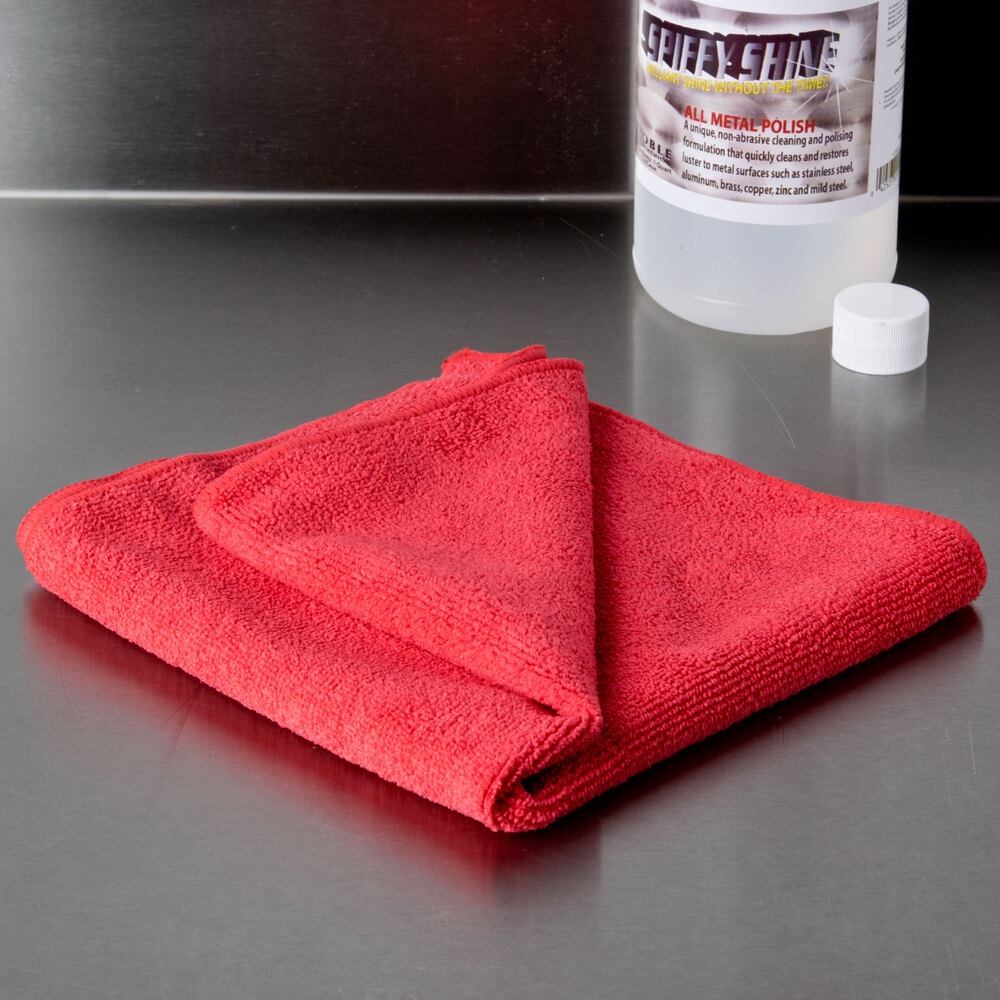 16" x 16" Red Microfiber Cleaning Cloth