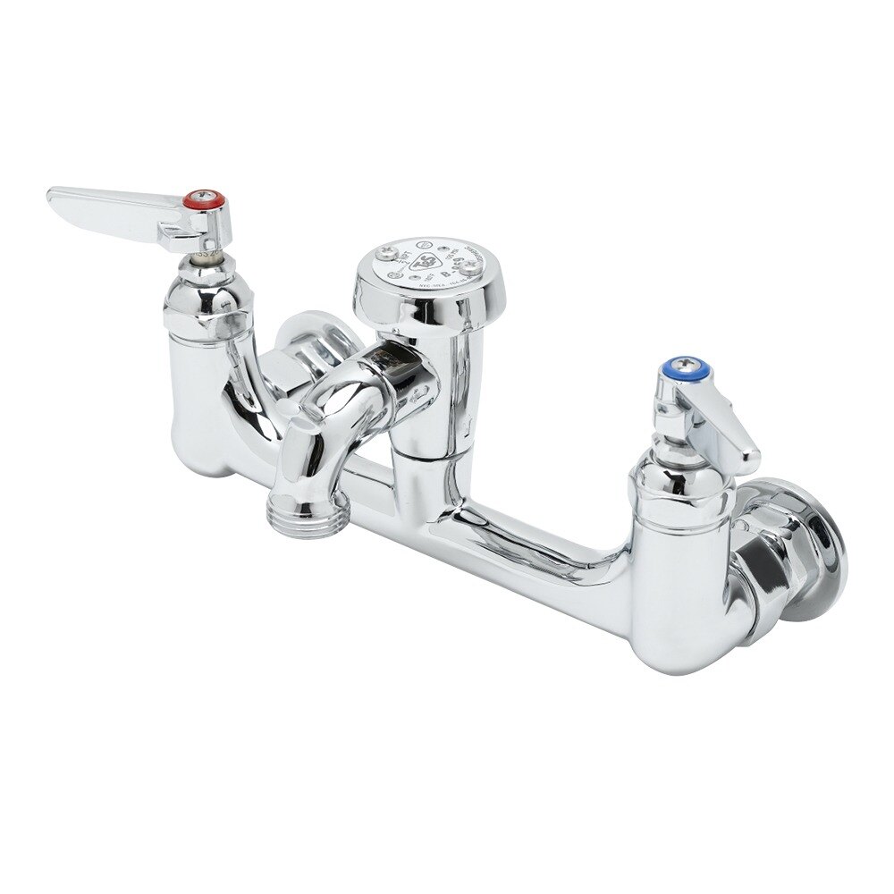 T&S B0674POL Wall Mount Polished Chrome Service Sink Faucet with 8