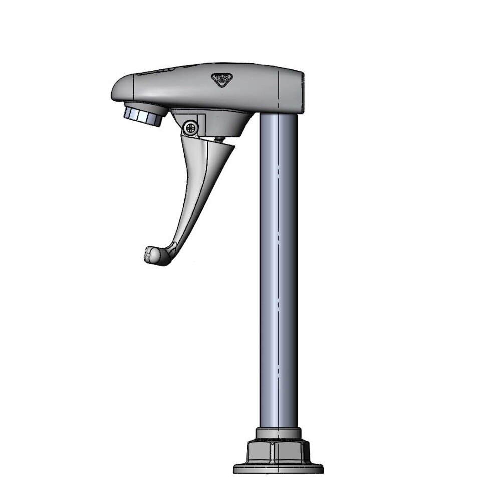 T&S B1222 Deck Mount Push Back Glass Filler with 8" Pedestal 1/2