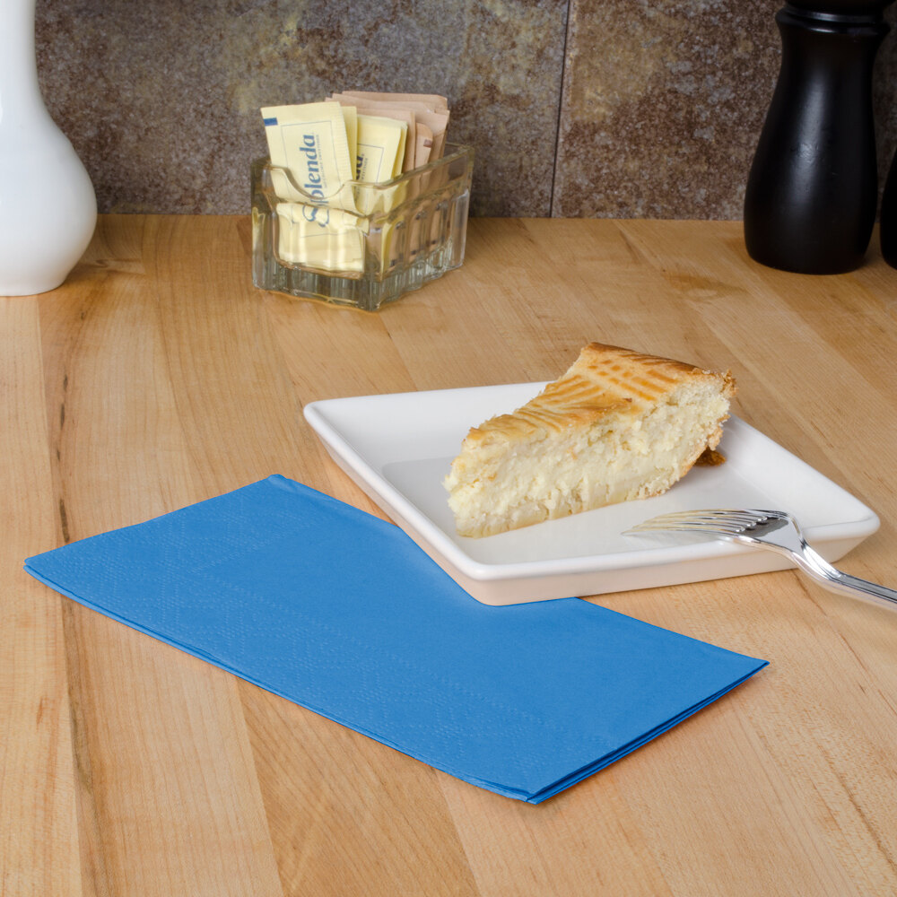 Marina Blue Paper Dinner Napkins, 2Ply, 15" x 17" Hoffmaster 180544