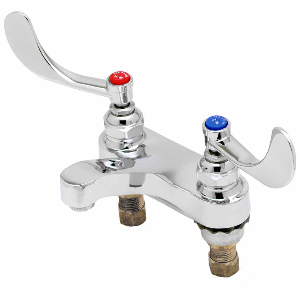 T&S B2447 Deck Mount Medical Mixing Faucet with 4" Centers and 4