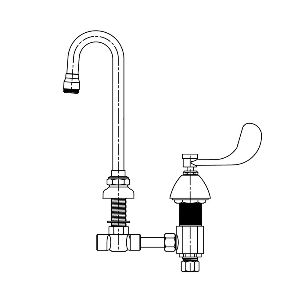 T&S B286604CW Deck Mount Commercial Cold Water Faucet with 4