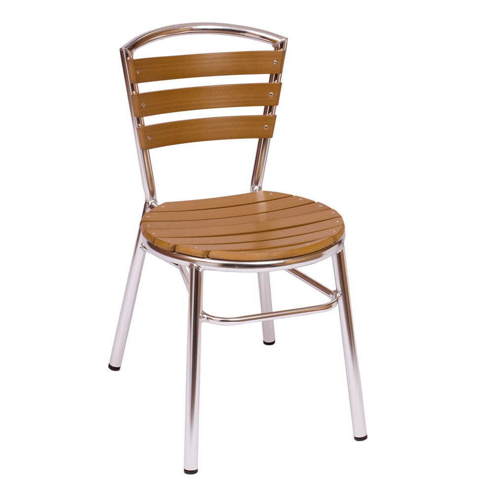 Bfm seating ms308stkal norden stackable outdoor chair synthetic teak Bfm seating ms308stkal norden stackable outdoor chair synthetic teak