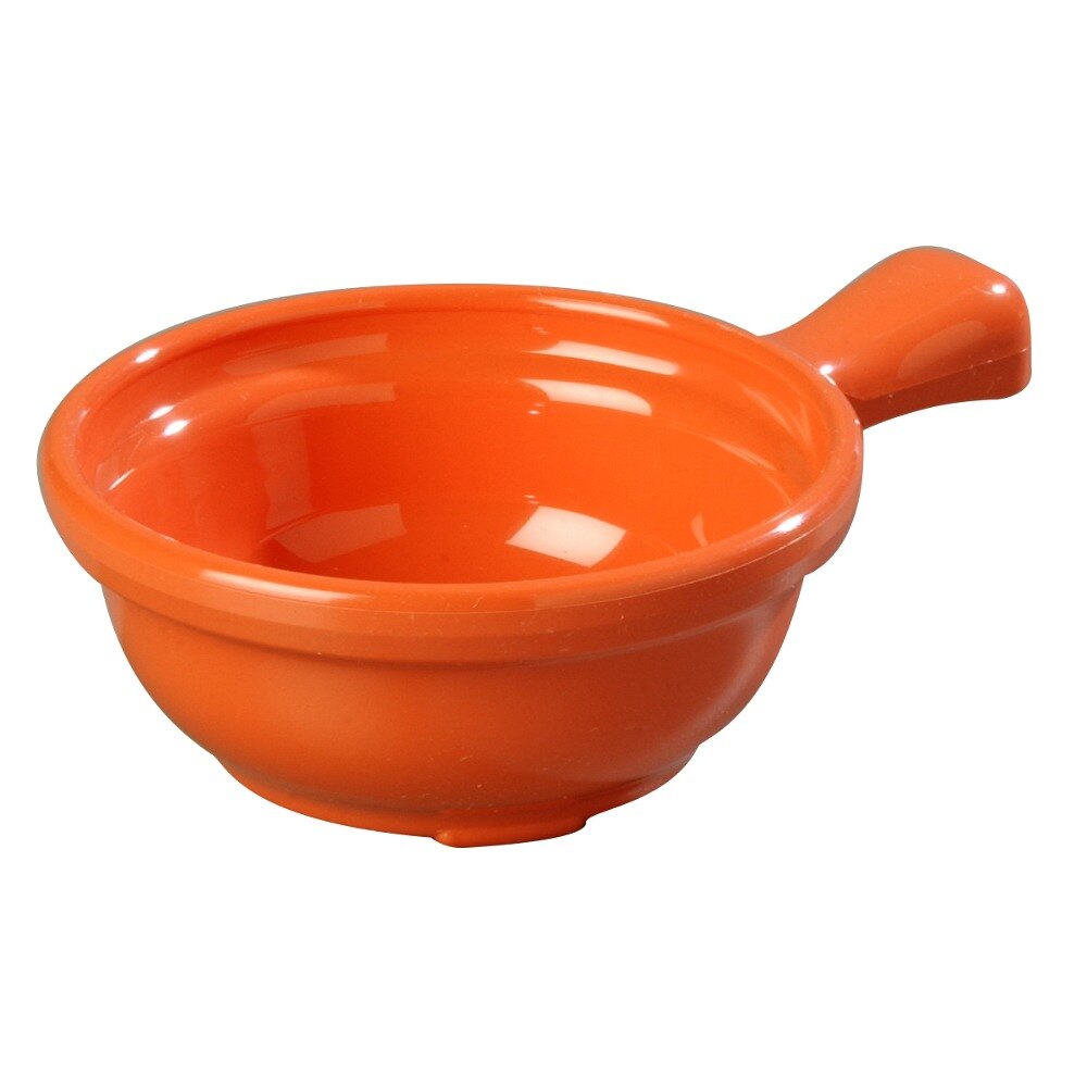 Carlisle 700652 Sunset Orange 8 oz. Handled Soup Bowl 24/Case