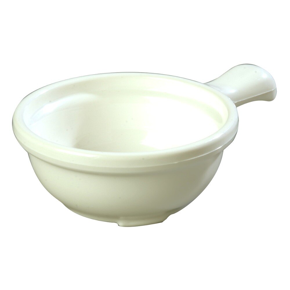 Carlisle 742002 White 12 oz. Polycarbonate Handled Soup Bowl 24 / Case