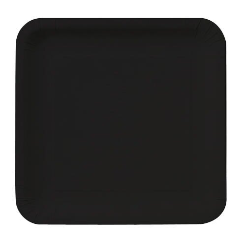 9" Black Velvet Square Paper Plate 180 / Case