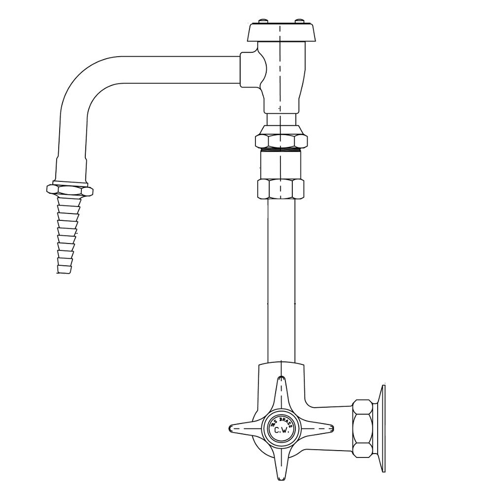 T&S BL571009 Single Supply Wall Mount Lab Faucet with 10 1/8" Tall