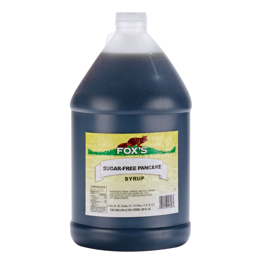 Fox's Sugar Free Pancake and Waffle Syrup 1 Gallon Container